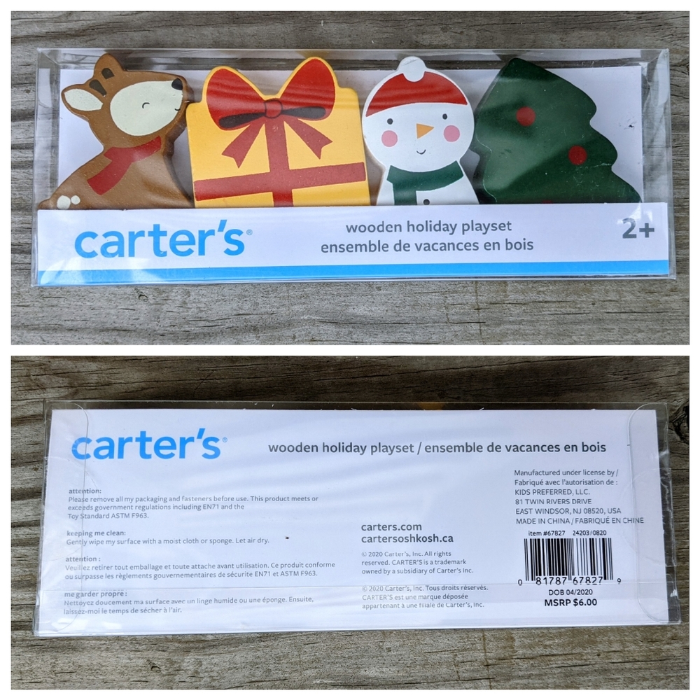 CARTER'S Wooden Holiday Playset NWT